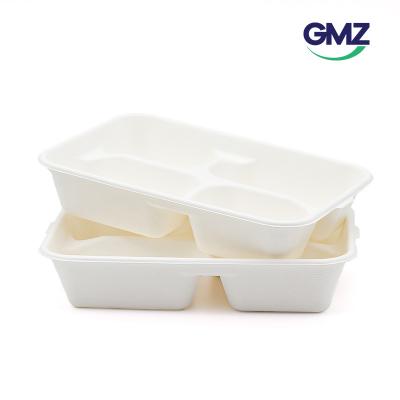 Sugarcane bagasse compartment lunch tray